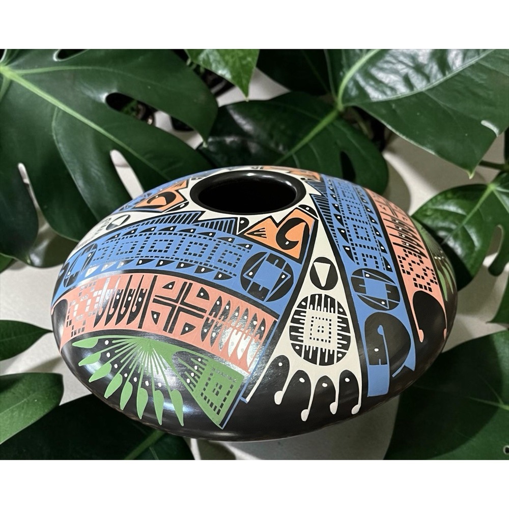 Mata Ortiz Pottery Oscar Quezada Seed Pot Vibrant Paquime Clay Fine Art Mexican